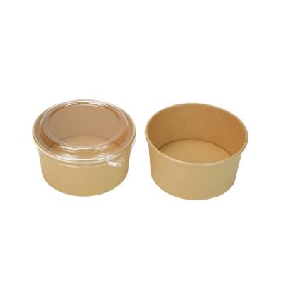 China Disposable Disposable Take Out Food Container Wrapping Paper Salad Bowl With PET Lid for sale