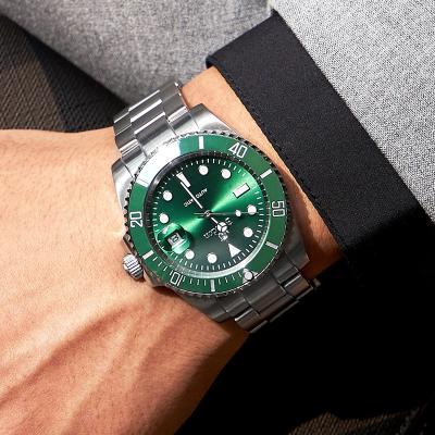 China Day/Date Mens Stainless Steel Waterproof Automatic Mechanical Japan Movt Diver Watch Full for sale