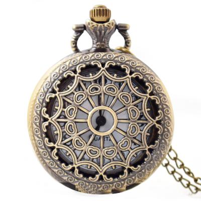 China Small MOQ Unisex Antique Gold Case Quartz Alloy Non-Specific Custom Pocket Watch for sale