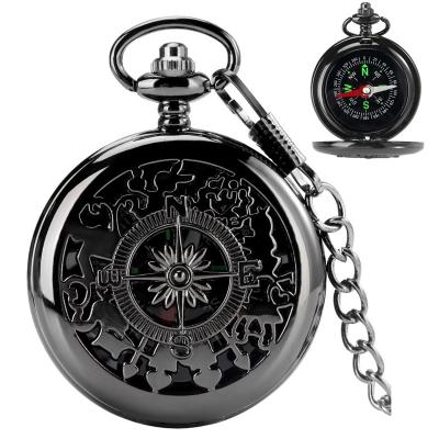 China New non-specific hot sale compass pocket watch outdoor mountaineering exploration equipment flip compass pocket watch for sale