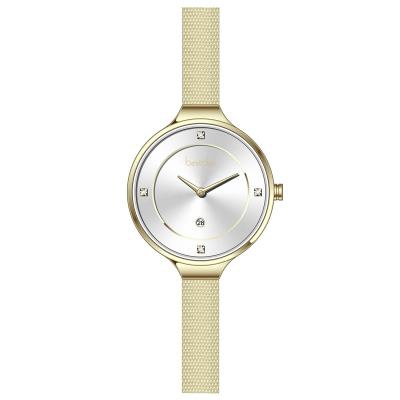 China Day/Date Fashion Ladies Quartz Wrist Watch Waterproof Gold Watch for sale