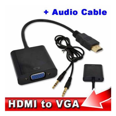 China Wholesale HDMI to VGA with Audio Cable M/F 1080p HDMI to VGA Converter for Xbox 360 PS3 for sale