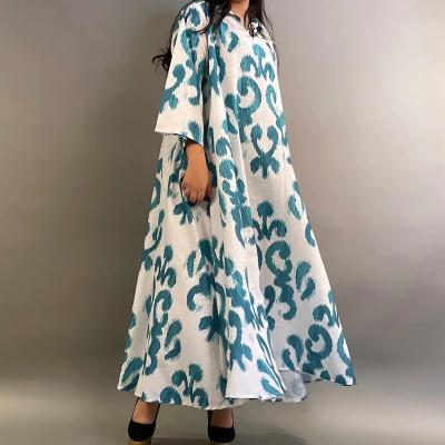 China Middle East Luxury Print Casual Muslim Dress Abaya Jilbab Islamic Clothing Wholesale Anti-Static For Women Ladies for sale