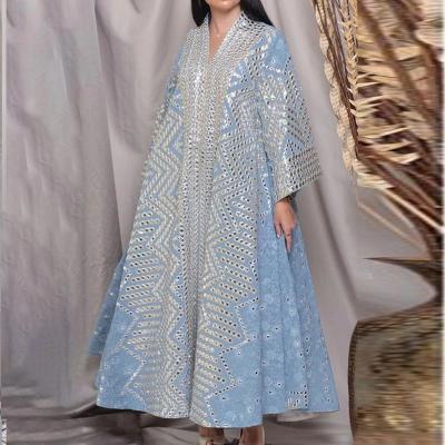 China Lady Clothing Hand Embroidery Abaya Luxury High Quality Anti-Static Muslim Cotton Middle East Arab Dubai Abaya Plus Size Dress for sale