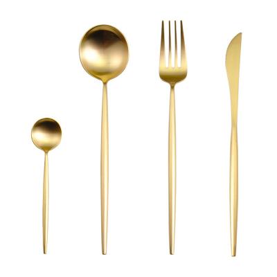 China Viable Western Restaurant Tableware Stainless Steel Spoon Fork Gold Cutlery Set Wedding Gifts Flatware for sale