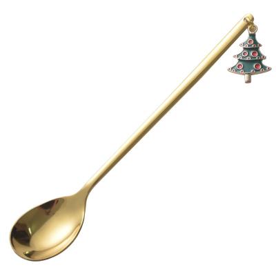 China Sustainable Christmas Coffee Spoons Cutlery Drinking Utensils Stainless Steel Spoon Kitchen Gadgets for sale