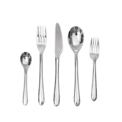 China 18/10 Viable Western Stainless Reusable Dinnerware 5 Piece Flatware Set Porcelain Making With Gift Box Package Customized for sale