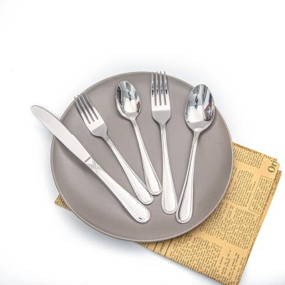 China Viable Royal Silver Color Dessert Cutlery 18/10 Set 20pcs 30pcs 42pcs Stainless Steel Serving Cutlery Custom Tableware Set for sale