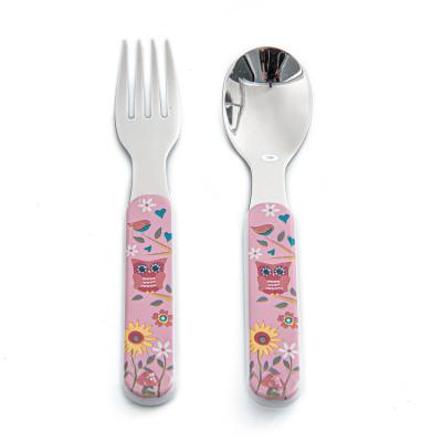 China Viable High Quality Personalized Children's Pink Flatware Stainless Steel Cutlery Set for sale