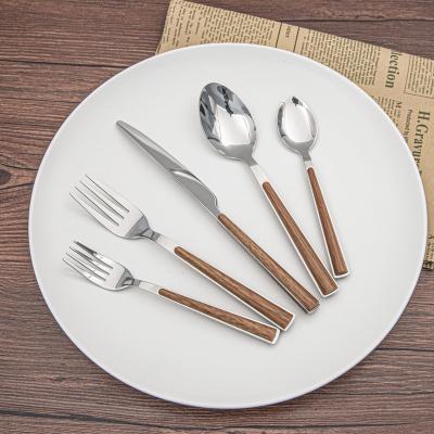 China Wholesale Viable Stylish Handle Stainless Steel Cutlery Set Stainless Steel Flatware Plastic Dinnerware Set for sale