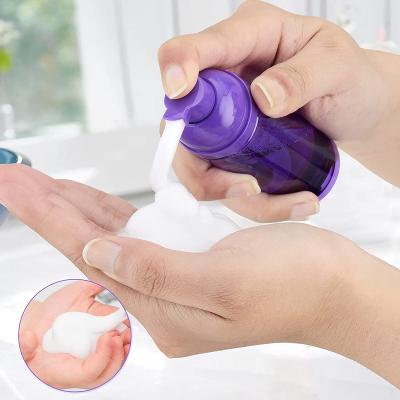 China Non Spill 30mm Purple Transparent Clip Foam Pump For Facial Cleanser for sale