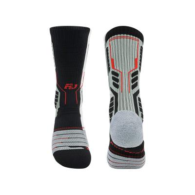 China Antibacterial manufacturer customized logo sock adult men and kids elite basketball nylon tube sock thickened winter black meias for sale