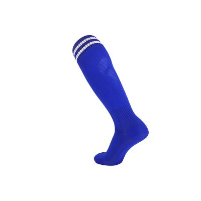 China Breathable High Quality Colorful Sporting Cotton Absorbent Anti Slip Long Football Socks for sale