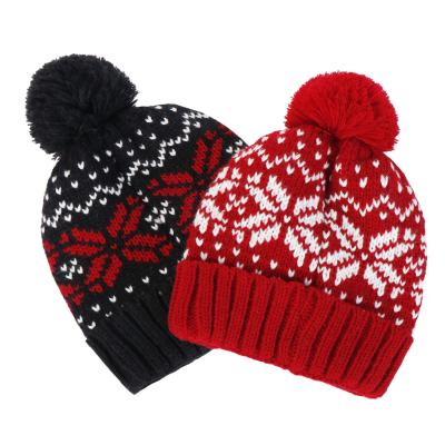 China 2021 High Quality Knitted COMMON Christmas Beanie Pom Pom Christmas Hat Navidad Santa Claus Hat Decoration for sale