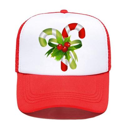 China 5 Panel Promotion Christmas Hat Sublimation Print Customized JOINT Wholesale Trucker Hats for sale