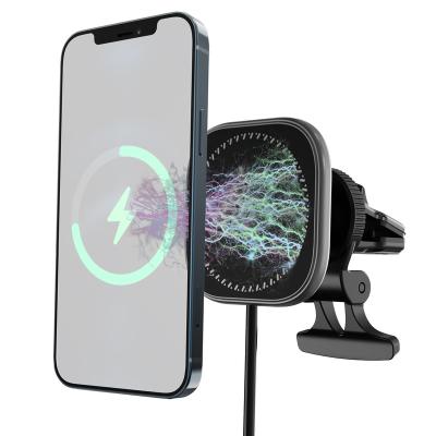 China Radio Charging 2022 Newest Car Wireless Charger 15W Car Aluminum Material Magnetic Wireless Charger for sale