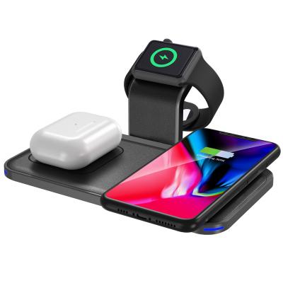 China High Quality 15W FOD Function/LED Indicator 3 in 1 Wireless Charger Wireless Charging Stand for iPhone iWatch and AirPods for sale