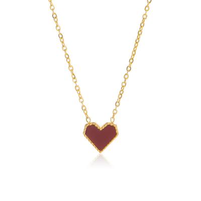 China High Quality Red Heart Fashion Jewelry Necklace Heart Stainless Steel 2023 Pendant Necklace Lead Free Nickel Free Love for sale