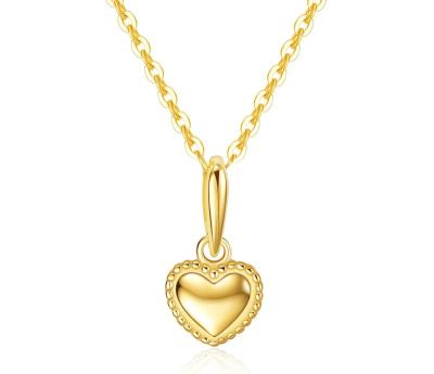 China 2023 Lead Free Nickel Free Best Gift Gold Plated Sweet Love Heart Pendant Necklace 925 Sterling Silver Heart Shape Necklace for sale