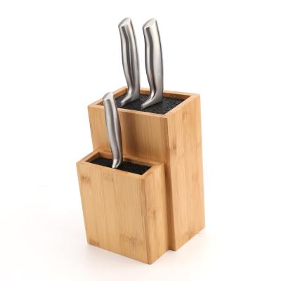 China Sturdy Universal Large Multifunctional Storage Knife Block Storage Holder Easy Cleaning Detachable Bamboo Organizer for sale