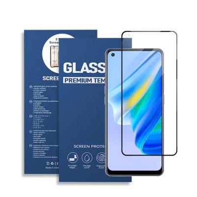 China Custom Full Glue Anti-broken Mobile Phone Screen Protector 9H 2.5D Tempered Glass 21D Silk Film For Oppo Reno6 Lite for sale