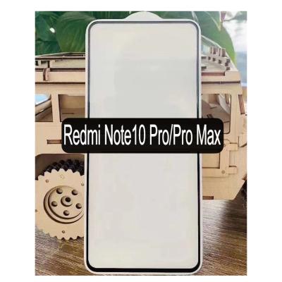 China Hot Sale 9H Anti-scratch Full Glue Tempered Glass Silk Screen Protector For Xiaomi Redmi Note 10 10S Pro Max India for sale