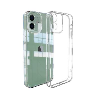 China Anti-drop Glass Phone Case For iPhone 12 9H TPU+Tempered Clear Glass Phone Case For iPhone 12 Mini Pro Max for sale