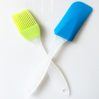 China Wholesale Food Grade Kitchen BBQ Silicone Spatula Brush Cake Oil Brush Sustainable Heat Resistant Baking Brush for sale