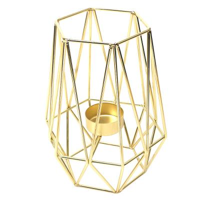 China Morden Metal Wire Design Finish Brass Tealight Holder for sale