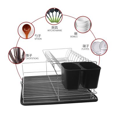 China Multi-Functional Stainless Steel Kitchen Bowl Dish Stand Plastic Storage Rack for sale