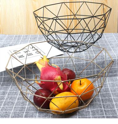 China Wholesale Price Viable Designer Decorative Kitchen Storage Fruit Bowl Countertop Iron Wire Metal Fruit Basket Vegetable Rack for sale