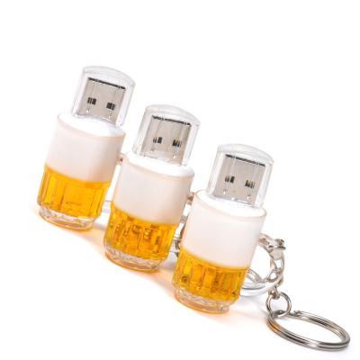 China JASTER U Beer Keyshain USB Flash Drive 32GB 16GB 8GB 4GB USB 2.0 Plastic Flash Memory Card Stick for sale