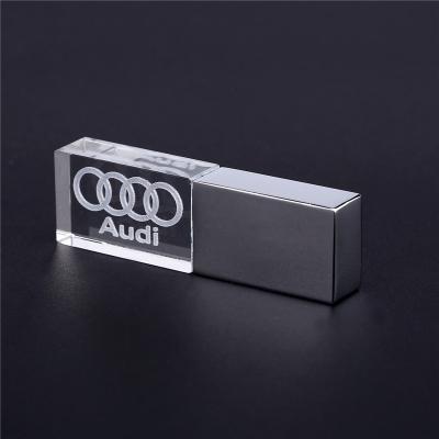 China JASTER crystal crystal logo 4GB car pendrive 8GB 16GB 32GB 64GB 128GB USB2.0 led light usb stick pen drive usb flash drives for sale