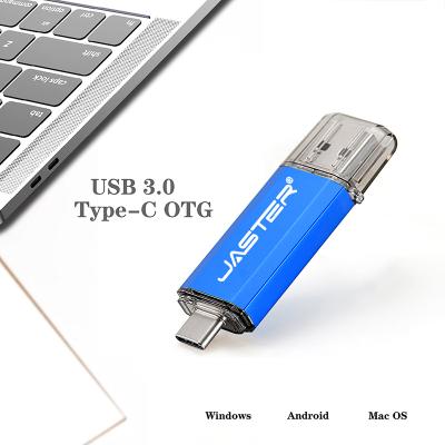 China JASTER USB 3.0 Metal 8GB 16GB 32GB 64GB usb in1 flash drive 2 mini type c stick plastic OTG U stick pendrive plastic type-c memoria for sale