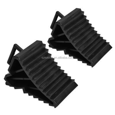 China 2Pcs ABS Car Tire Skid Stop Ramp For Car Restrictor Lightweight Black Portable Skid Stop Ramps Heavy Duty Plastic Edge Ramp For Wheel for sale