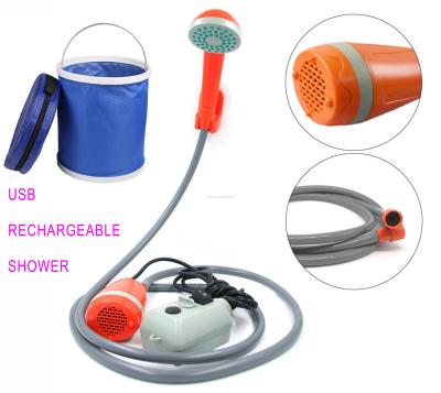 China ABS+PVC Portable Handheld Car Shower Travel Camp Shower - Pump Water From A Bucket Through Outdoor Shower for sale