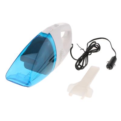 China Mini Small ABS Wet and Dry 60W Blue and White Car Vacuum Cleaner 12V Cigarette Lighter for sale