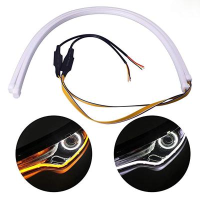 China 2x60cm Universal Car Led Flexible DRL With Running Light Turn Signal Car Headlight Flow Turn ACE for sale