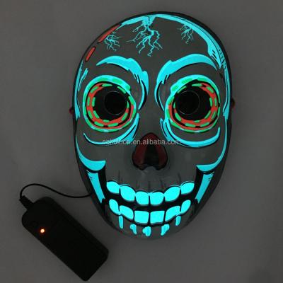 China 2022 Three-Dimensional LED Mask Halloween 3D Automatic Flashing Mask New Cosplay EL Panel Luminous Cold Light Mask for sale