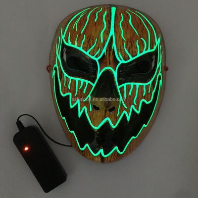 China 2022 Auto Flashing Were Wolf Smile Party Rave Led Light Up Face Glow In The Dork Clown Cape And Halloween LED 3D Mask for sale