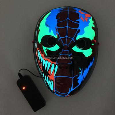 China Auto Flashing EL Panel 2022 Hot Sale Halloween Mask Led Glowing Mask 3D Printed EL Light for sale