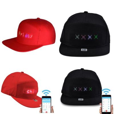 China LED COMMON HAT Programmable Scrolling Message Display Board Baseball Cap for sale