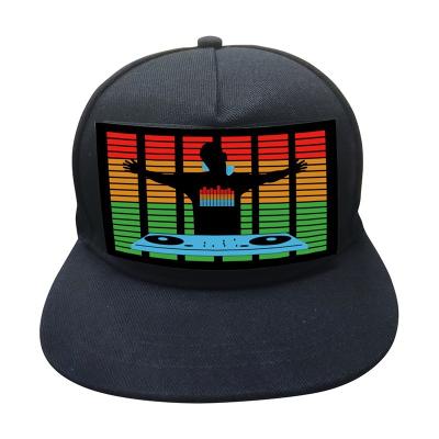 China COMMON Light Up Baseball Cap DJ LED Sound Activated Flashing Hat With Detachable Screen For Man Woman Hats for sale