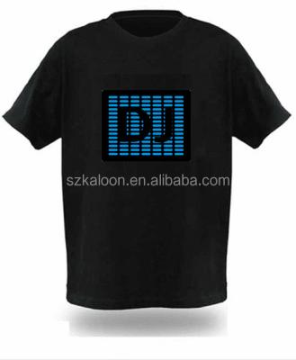 China Women Custom Sound Activated Led T Shirt, Led Tee Shirt Factory Price, Custom EL T Shirt for sale