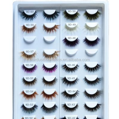 China 100% Real Mink Fur Lashes Private Label Mink Eyelashes Deep Brown Color 3D Mink Eyelashes Clear Strip Eyelashes for sale