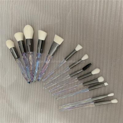 China Angular Blush Makeup Brushes Crystal Handle Makeup Brush Set /Custom logo 13 pcs set brush for sale