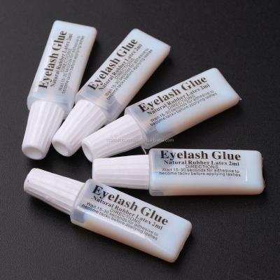 China Glue 1 pair false lashes 2ml whips partner free white eyelash glue latex false eyelash extension glue for sale