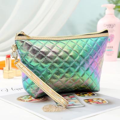 China Custom logo 6 color fashion zipper velvet custom brand travel cosmetics makeup bag for women for sale