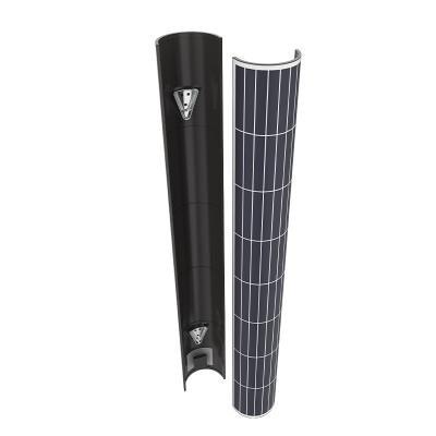 China KLR Solar Light Vertical Solar Street Lights With Monocrystalline Silicon CURVED Solar Panel LFP Battery for sale