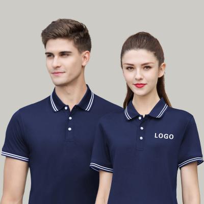 China Custom Printed Anti-Wrinkle Logo Polo Shirt Unisex T Shirts With Embroidery For Women Men for sale